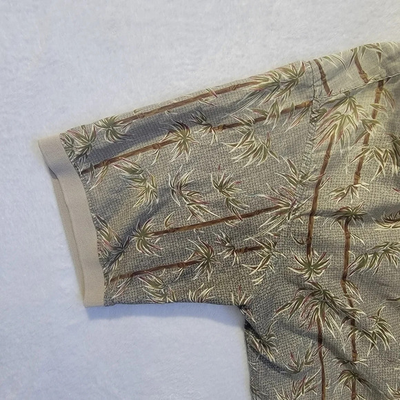 Michael Thomas Ltd Egyptian Nile Cotton Shirt Tan Cream Bamboo Collared Size XXL - Picture 3 of 10